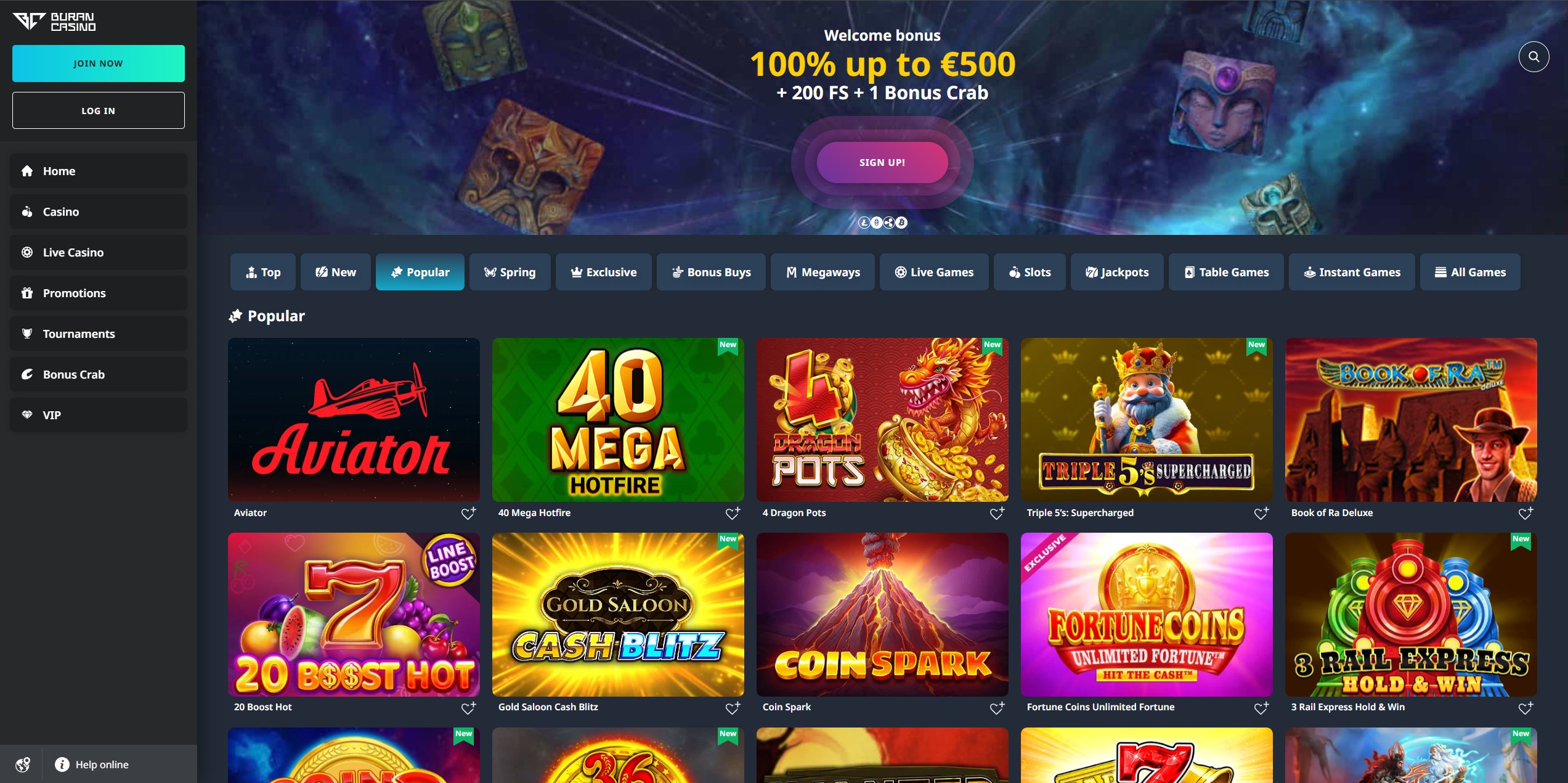 Buran Casino screenshot 2