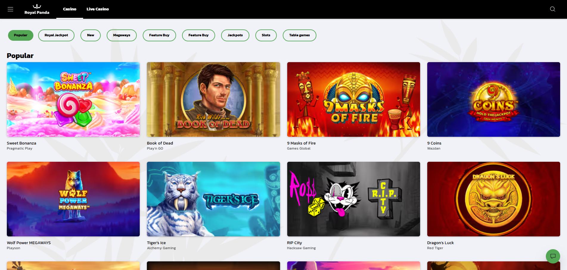 Royal Panda Casino screenshot 2