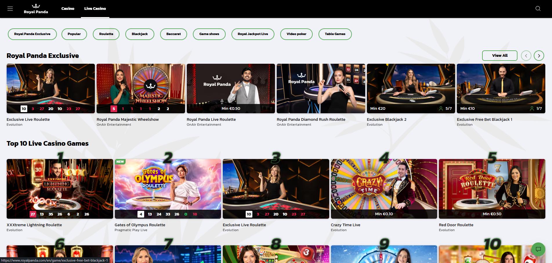Royal Panda Casino screenshot 4