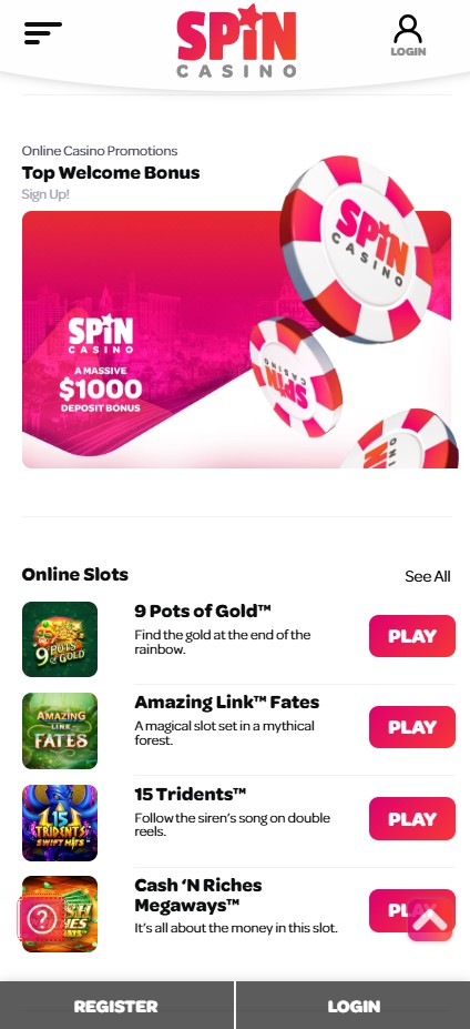 Spin Casino mobile home