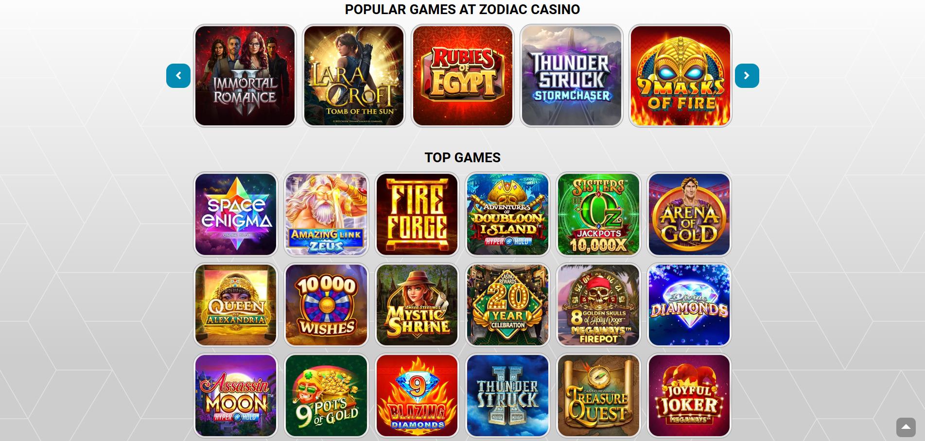 Zodiac Casino screenshot 2
