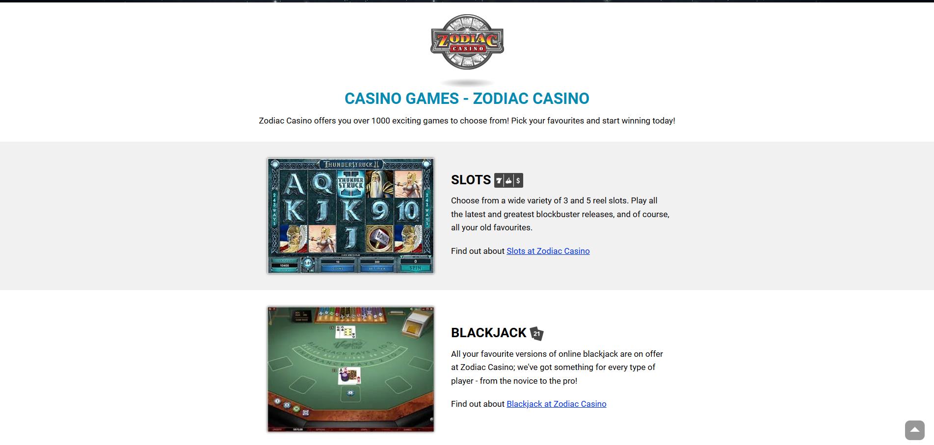 Zodiac Casino screenshot 4