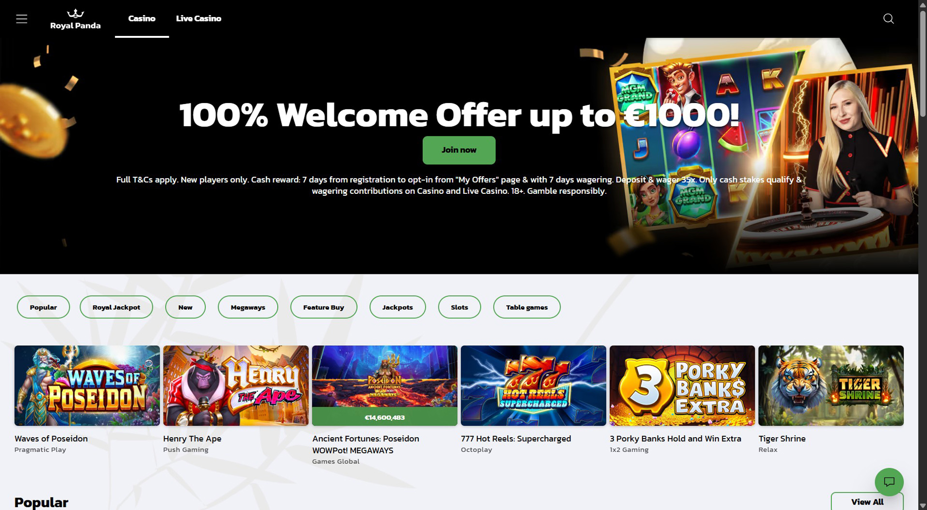 7. Royal Panda Casino